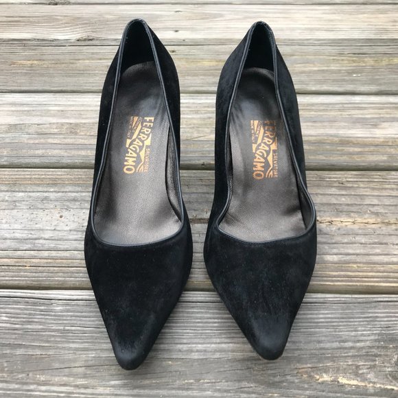 Salvatore Ferragamo Women Heels Suede Point Toe Pu - Picture 3 of 12